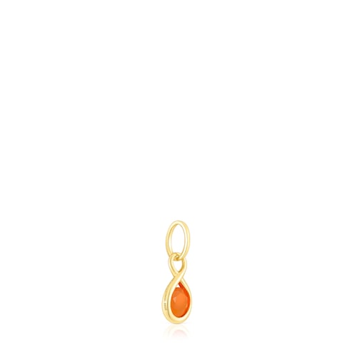 Colgante con baño de oro 18 kt y cornalina Alma Motif