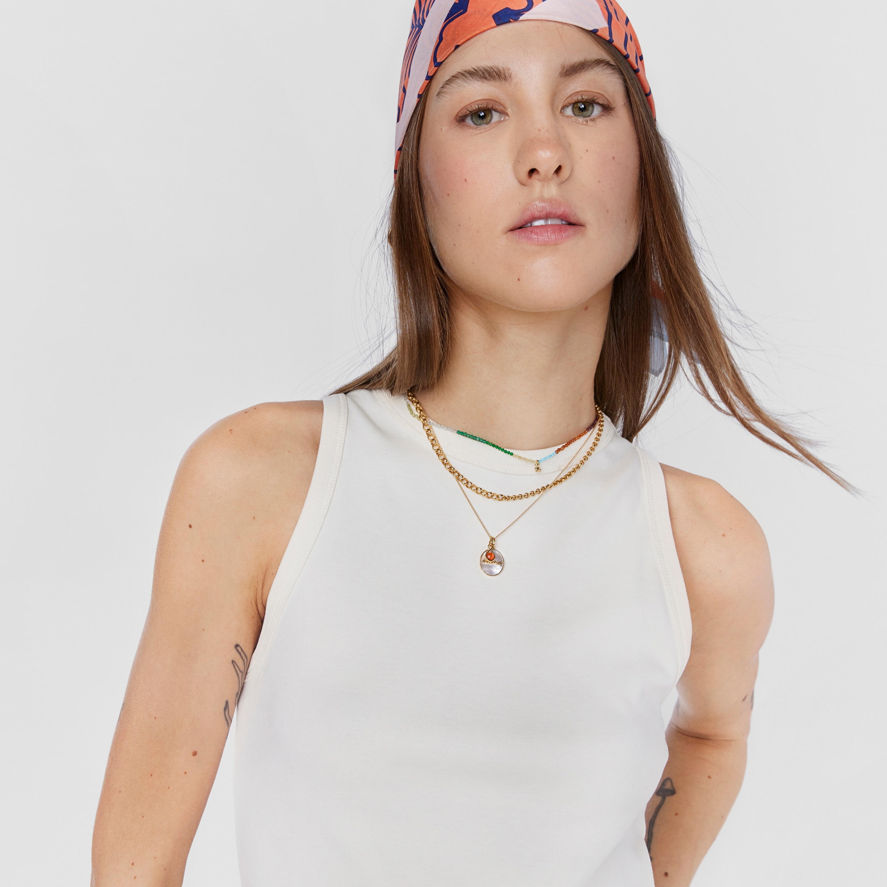 Silver vermeil Pendant with carnelian Alma Motif