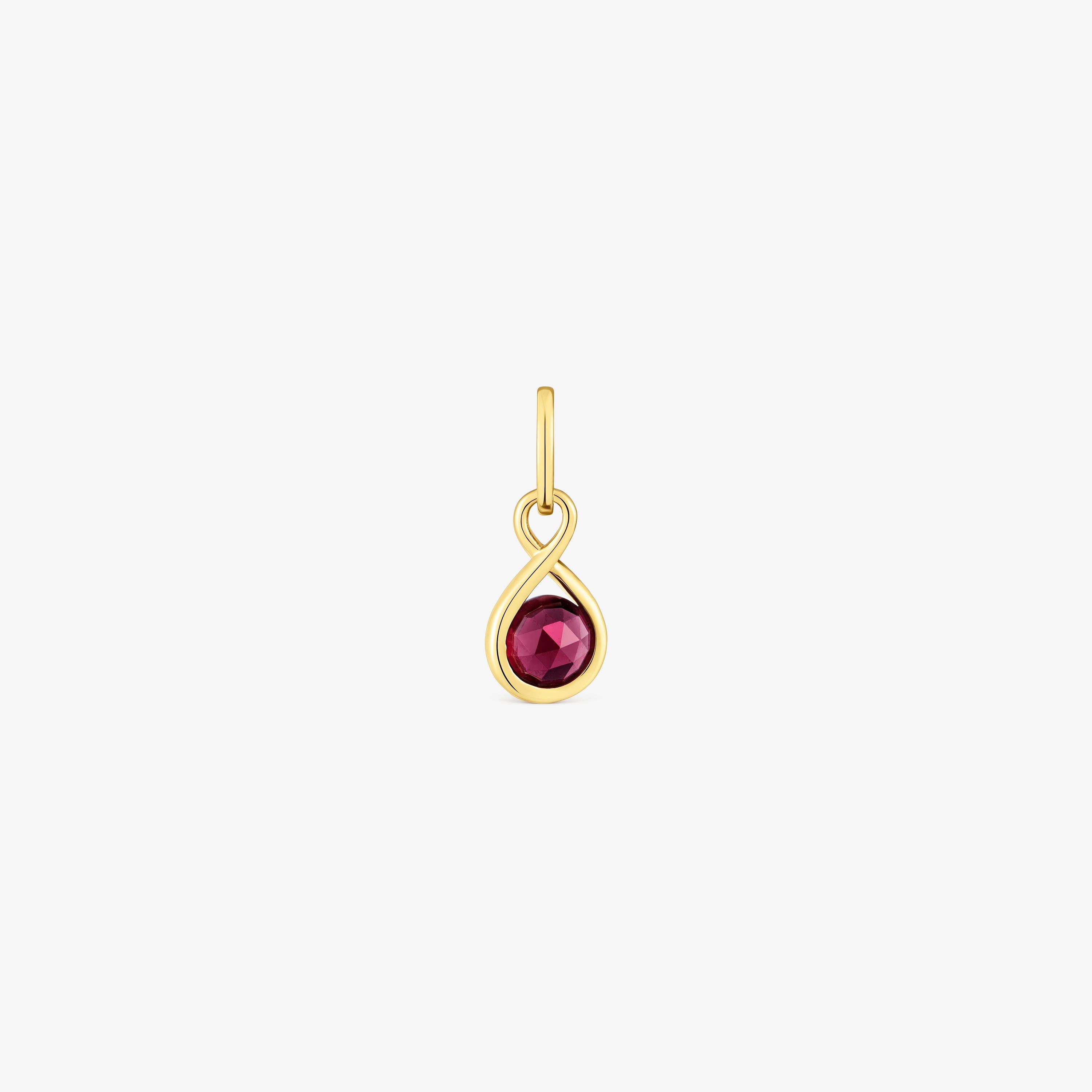 Silver vermeil Pendant with rhodolite Alma Motif