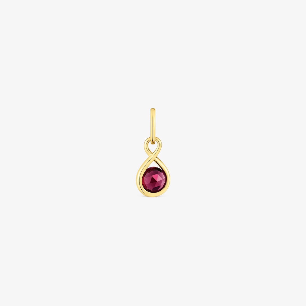 Silver vermeil Pendant with rhodolite Alma Motif