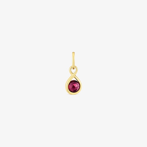 Silver vermeil Pendant with rhodolite Alma Motif