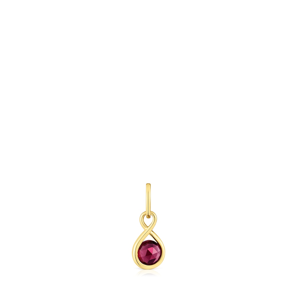 Silver vermeil Pendant with rhodolite Alma Motif