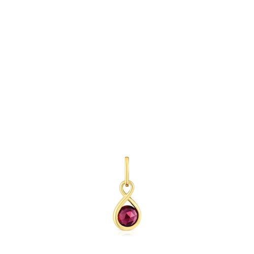 Silver vermeil Pendant with rhodolite Alma Motif