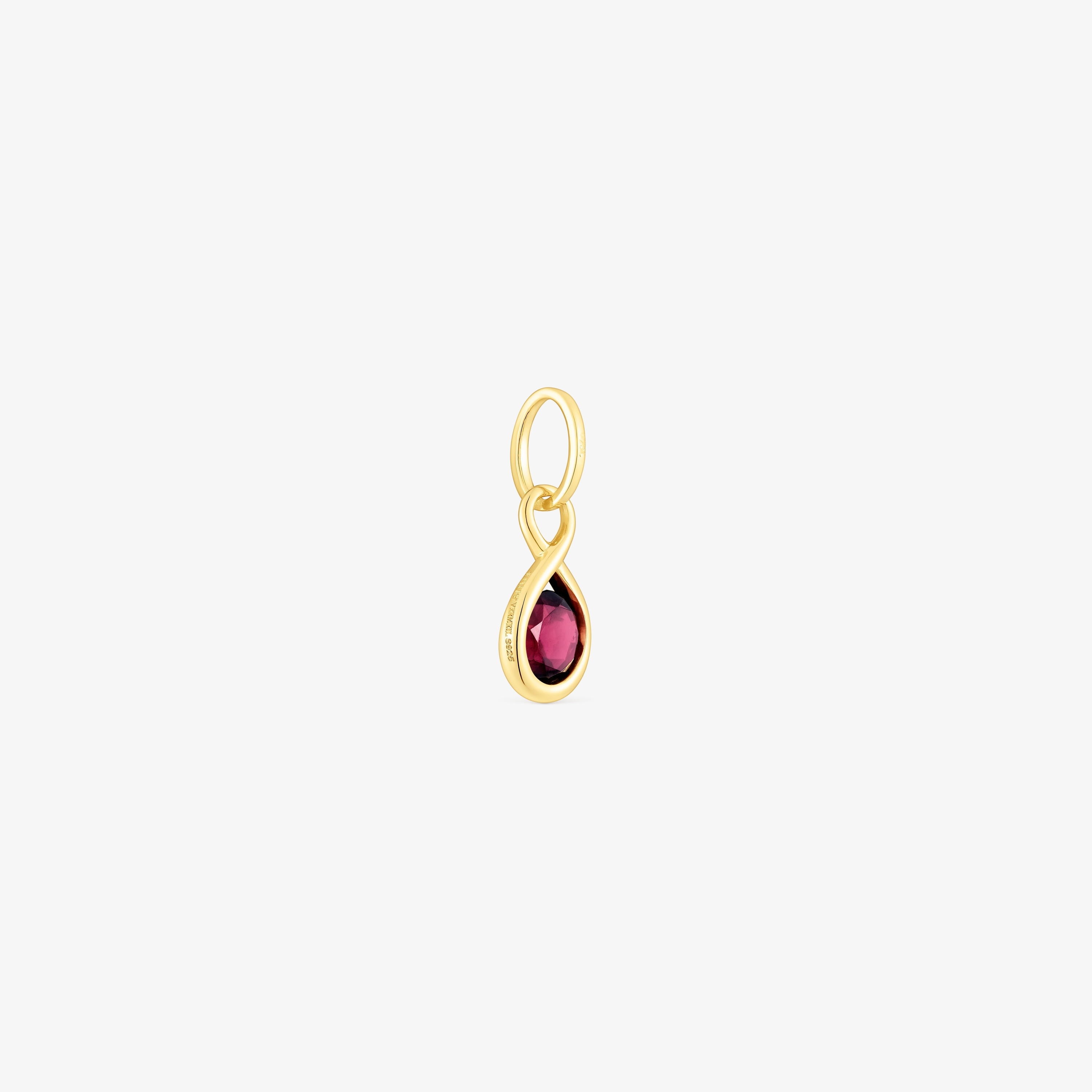 Silver vermeil Pendant with rhodolite Alma Motif