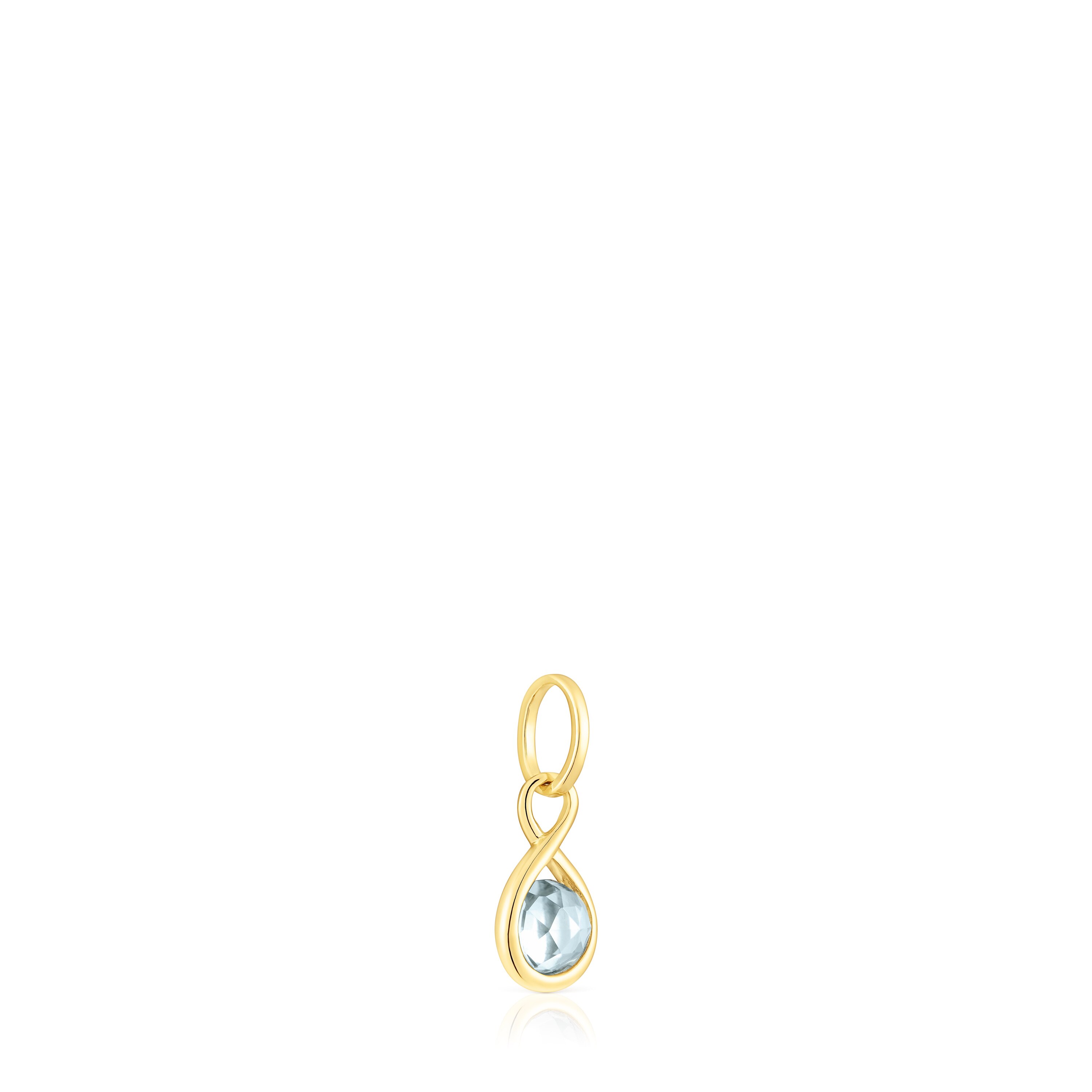 【もちもち】 Silver Vermeil Teddy Bear moon-bear Pendant with Gemstones