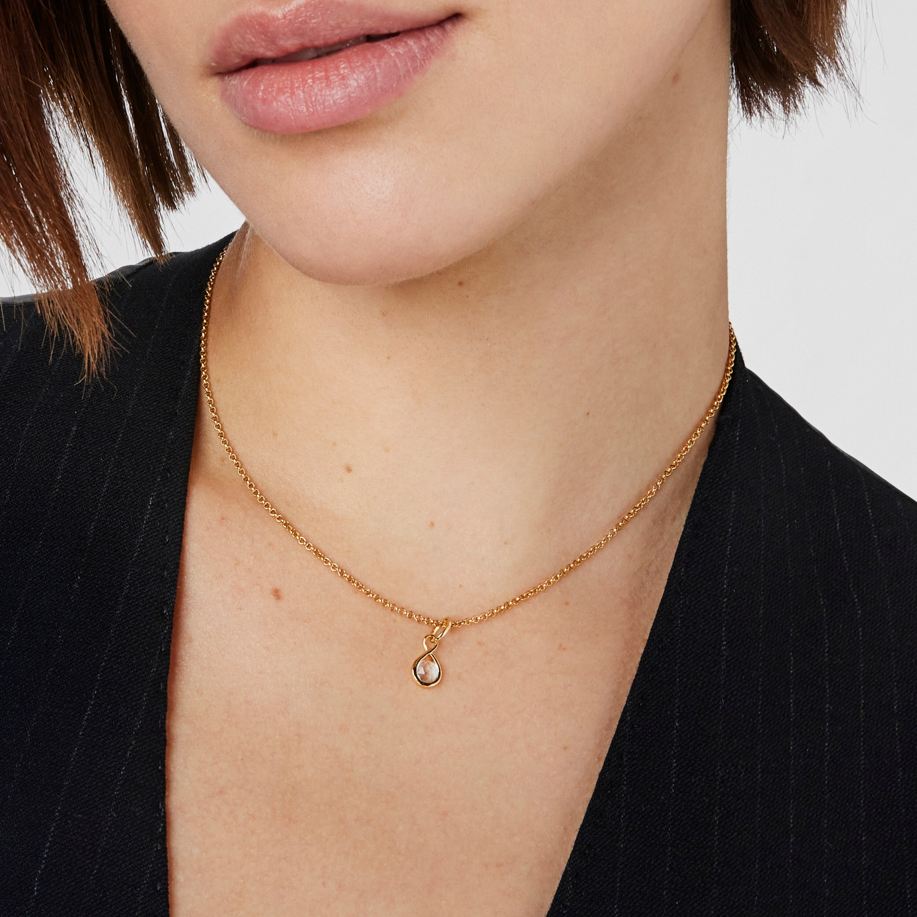 Silver vermeil Pendant with topaz Alma Motif