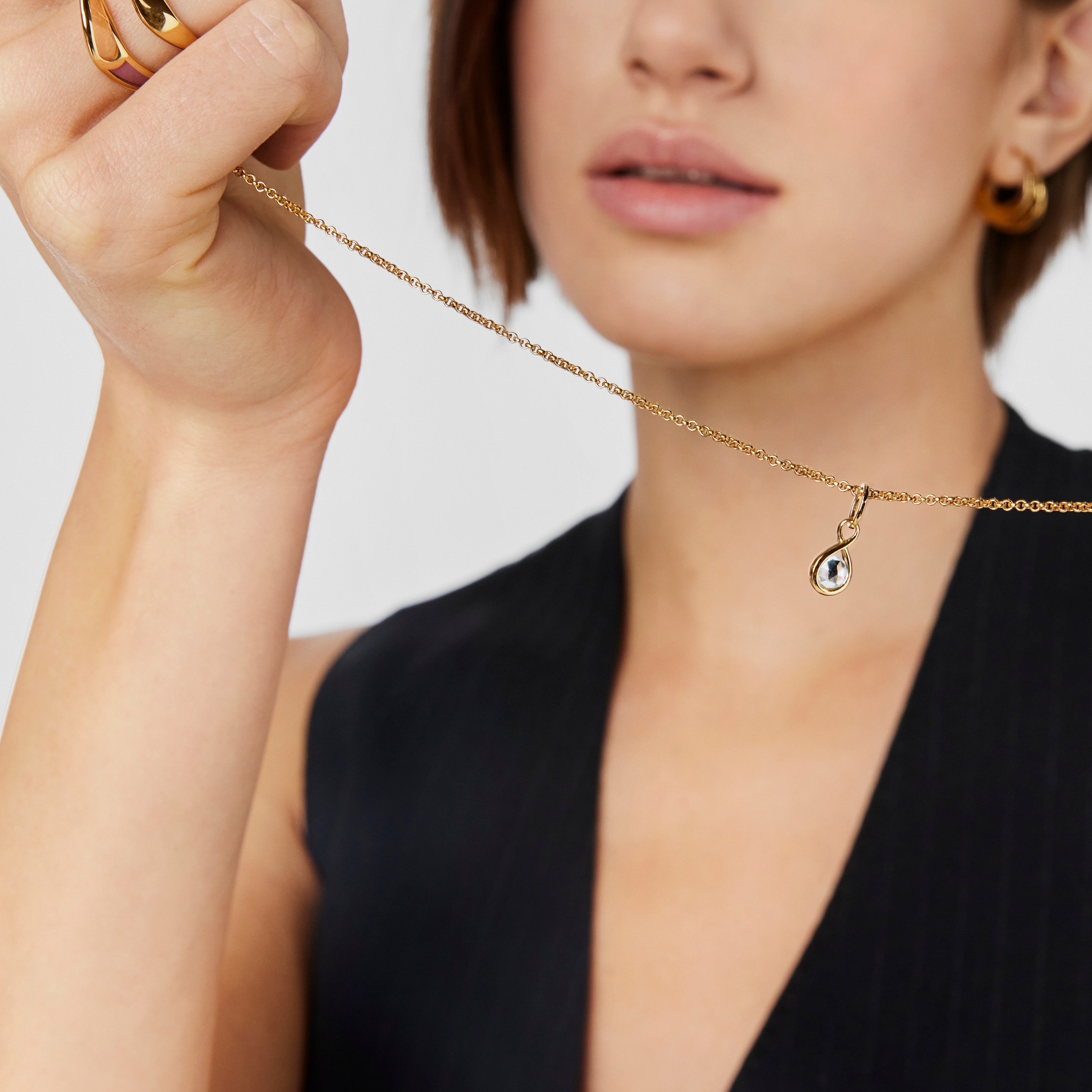 Silver vermeil Pendant with topaz Alma Motif