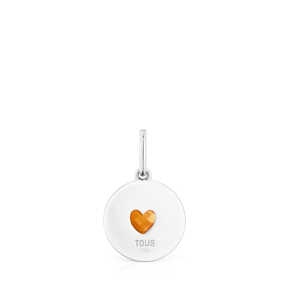 Colgante medalla de plata y cornalina corazón Aelita image number 3