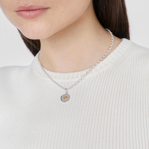 Silver Medallion pendant with carnelian heart Aelita