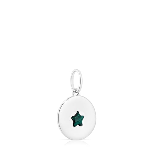 Colgante medalla de plata y malaquita estrella Aelita