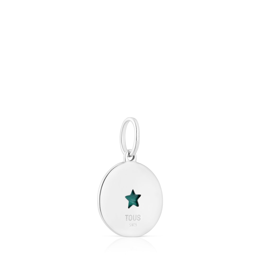 Silver Medallion pendant with malachite star Aelita image number 2