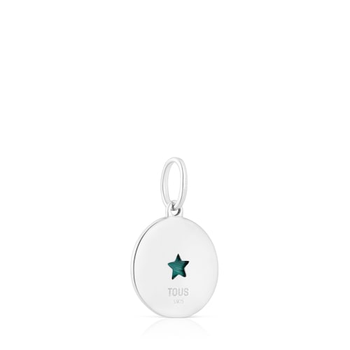 Colgante medalla de plata y malaquita estrella Aelita