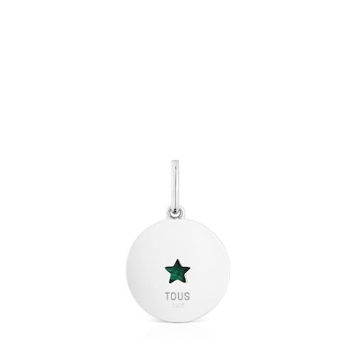 Colgante medalla de plata y malaquita estrella Aelita