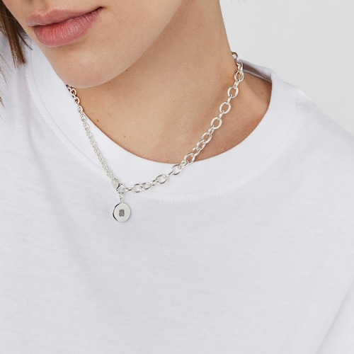 Pingente medalha em prata e labradorite urso Aelita