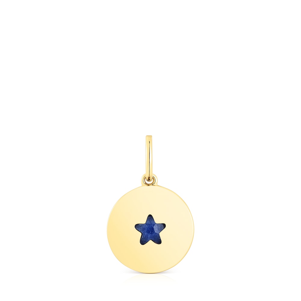 Silver vermeil Medallion pendant with sodalite star Aelita image number 0