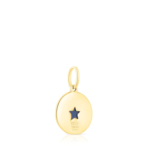 Silver vermeil Medallion pendant with sodalite star Aelita