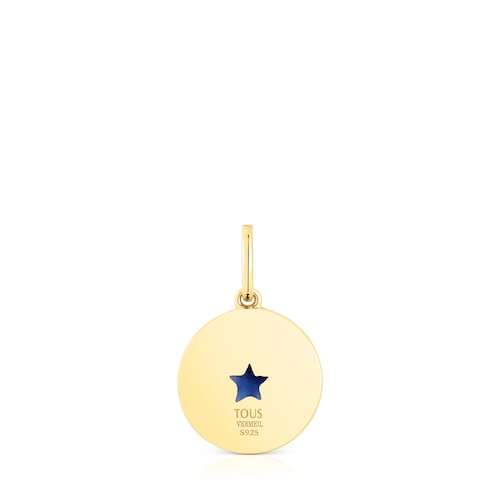 Silver vermeil Medallion pendant with sodalite star Aelita