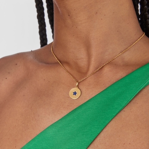 Silver vermeil Medallion pendant with sodalite star Aelita