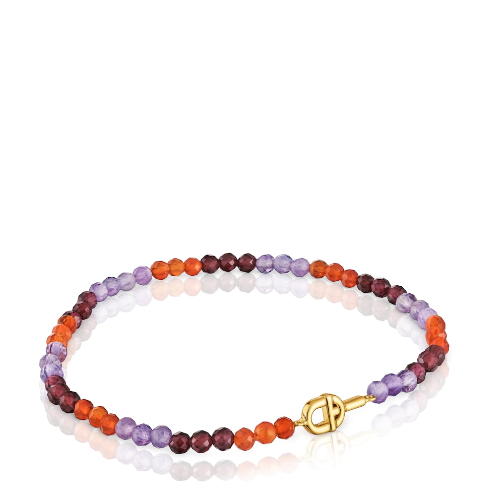 Gold TOUS MANIFESTO Elastic bracelet with gemstones