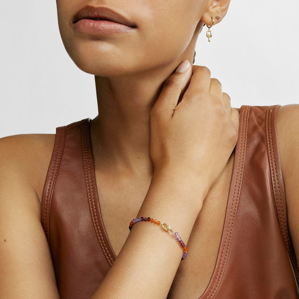 18K solid gold TOUS MANIFESTO Elastic bracelet with gemstones