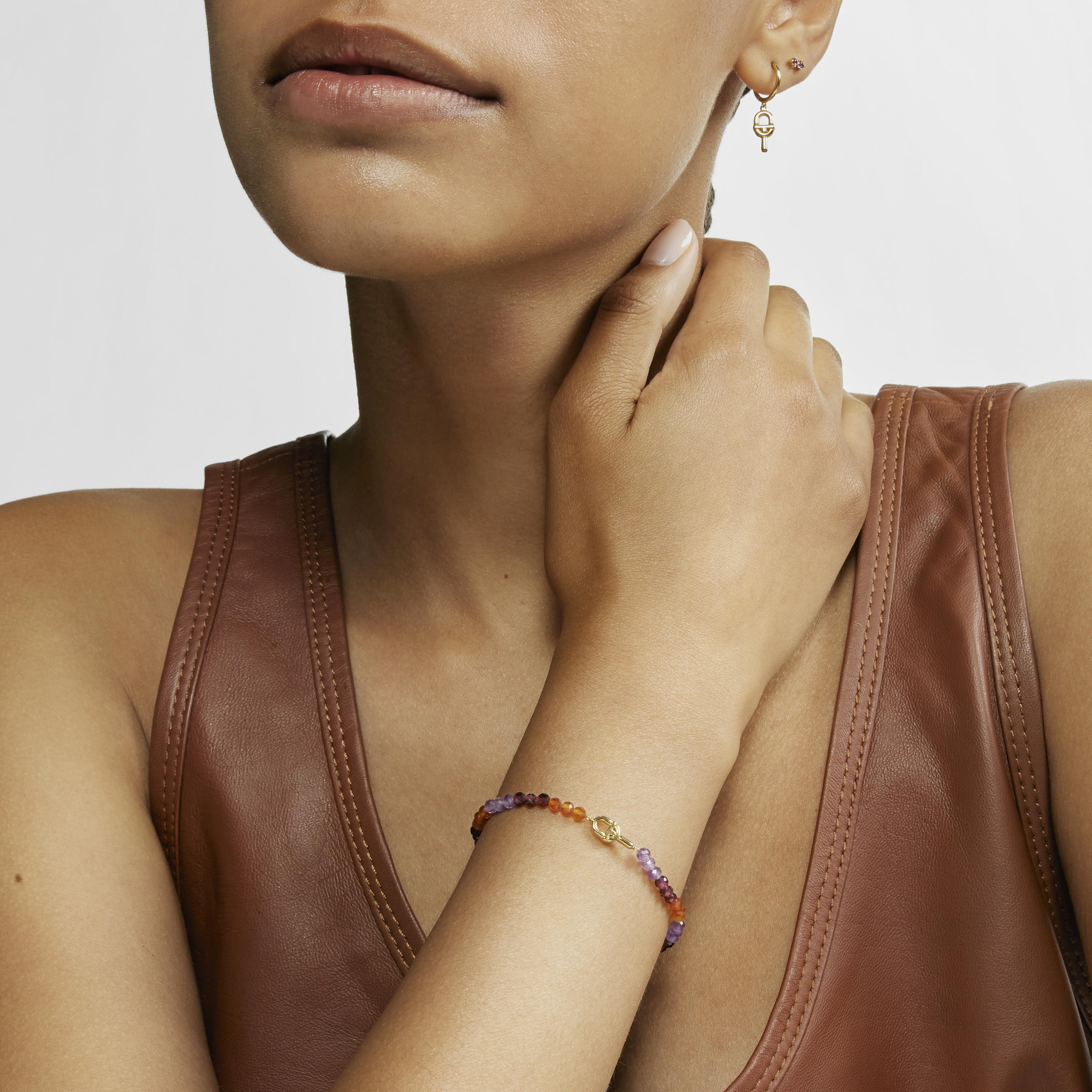 Gold TOUS MANIFESTO Elastic bracelet with gemstones