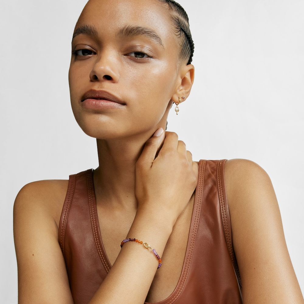 Gold TOUS MANIFESTO Elastic bracelet with gemstones