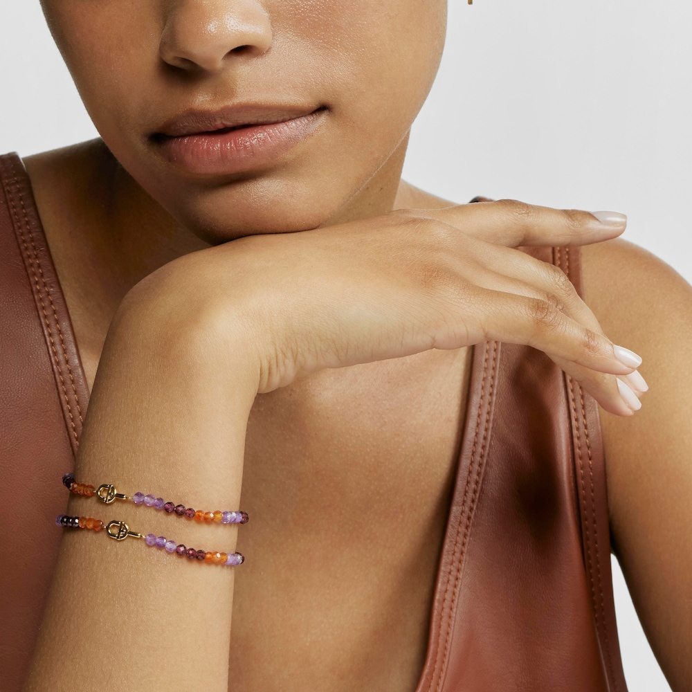 18K solid gold TOUS MANIFESTO Elastic bracelet with gemstones