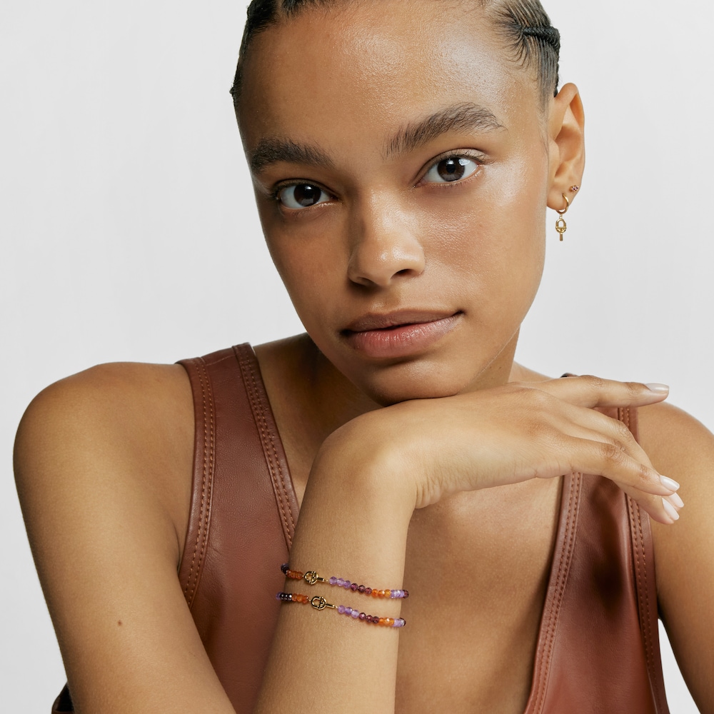 Gold TOUS MANIFESTO Elastic bracelet with gemstones