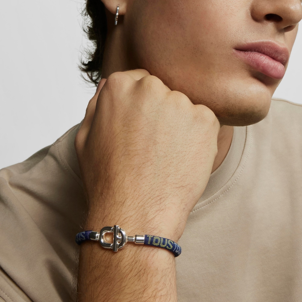 TOUS MANIFESTO Bracelet in silver with cord