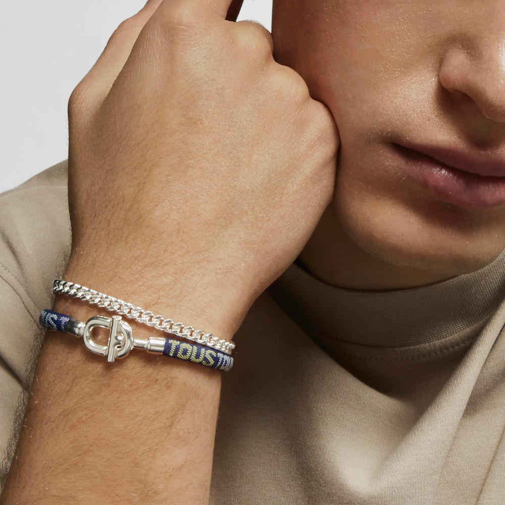 TOUS MANIFESTO Bracelet in silver with cord
