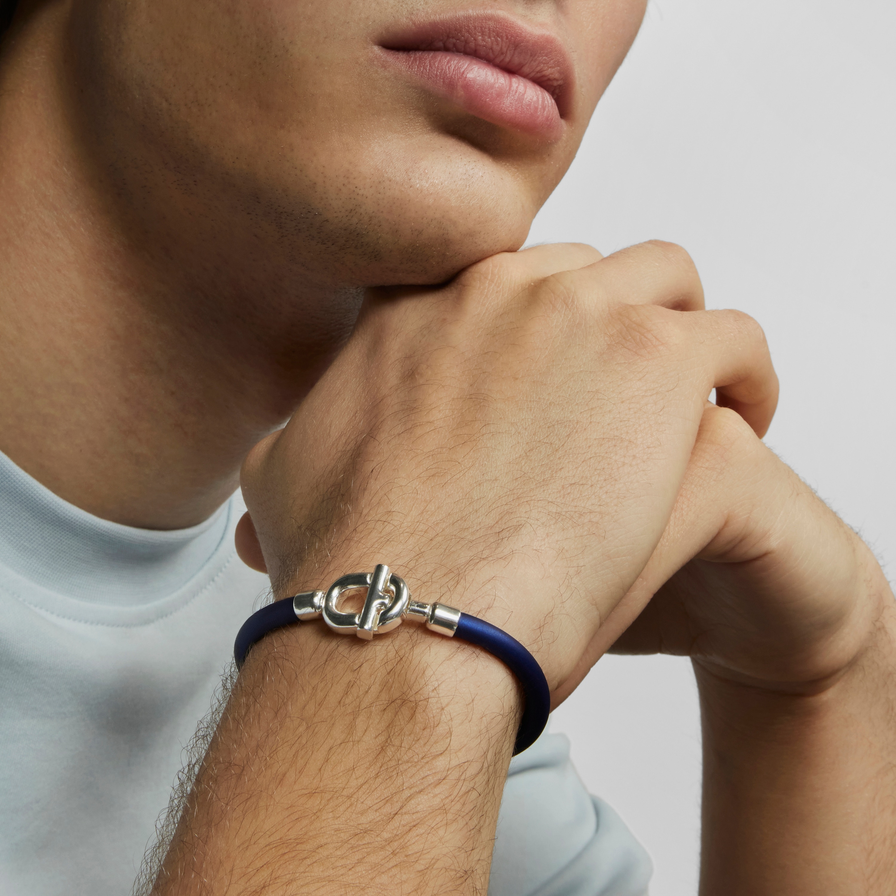 TOUS MANIFESTO Bracelet in silver with nylon