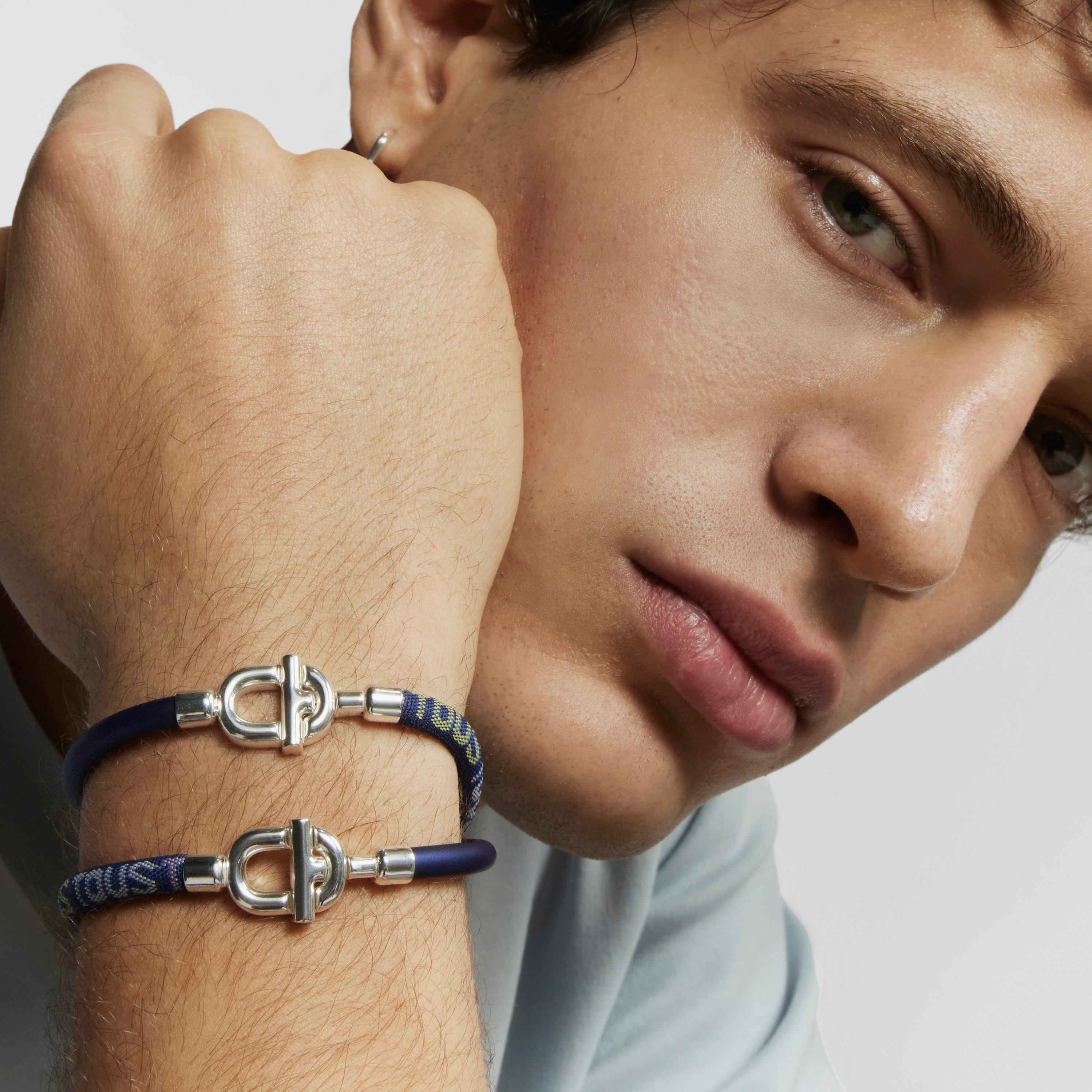 TOUS MANIFESTO Bracelet in silver with nylon