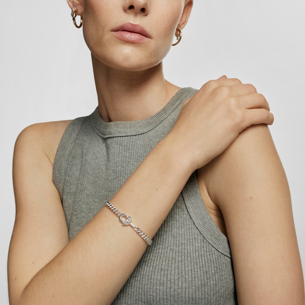 Duża bransoletka z łańcuszka wędzidłowego ze srebra TOUS MANIFESTO