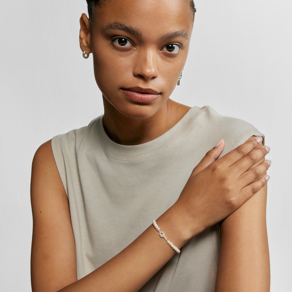 Silver Bracelet with cultured pearls TOUS MANIFESTO