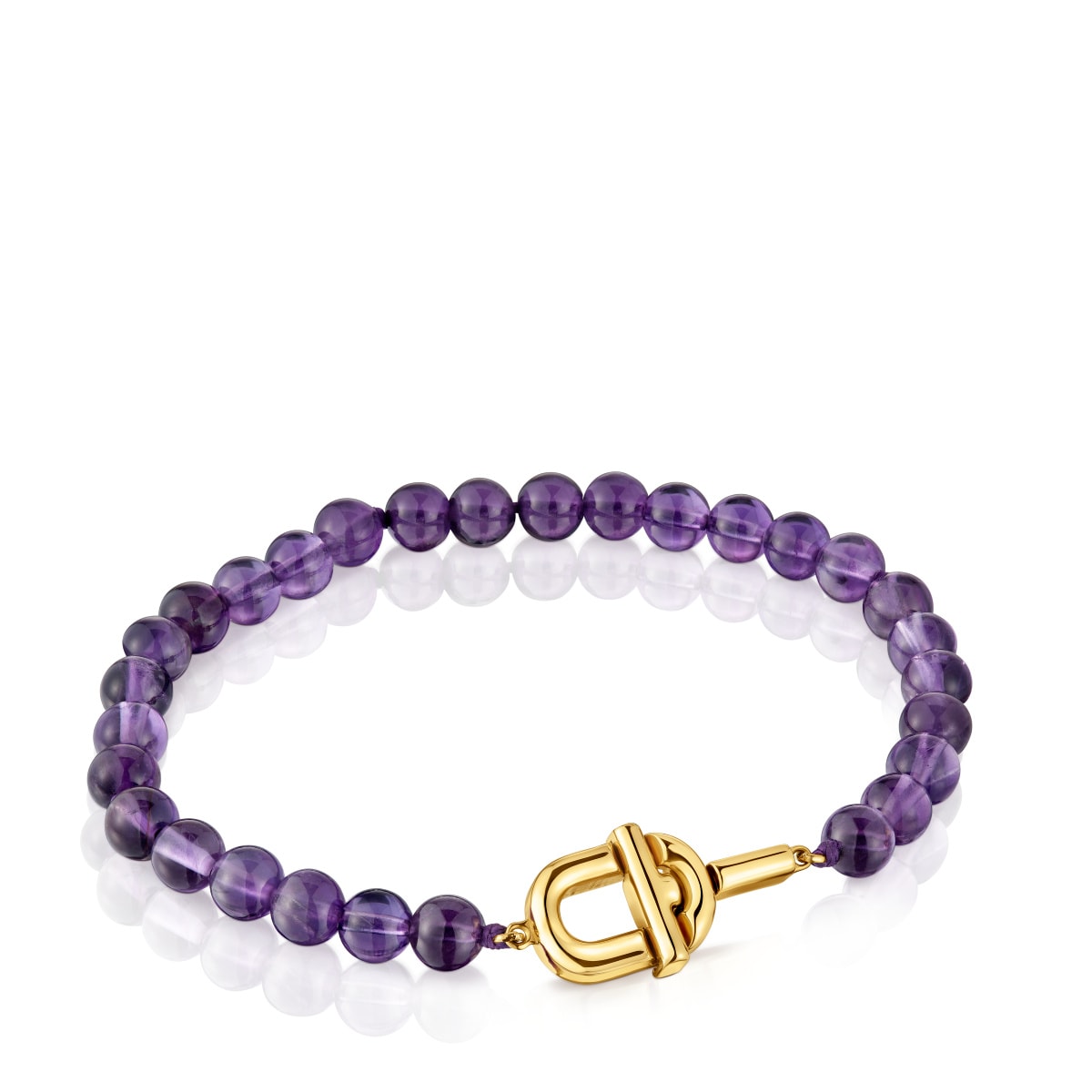 TOUS MANIFESTO Bracelet with 18kt gold plating over silver with amethyst