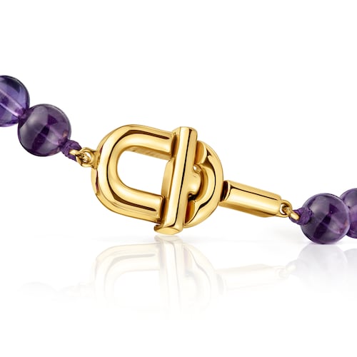 TOUS MANIFESTO Bracelet with 18kt gold plating over silver with amethyst