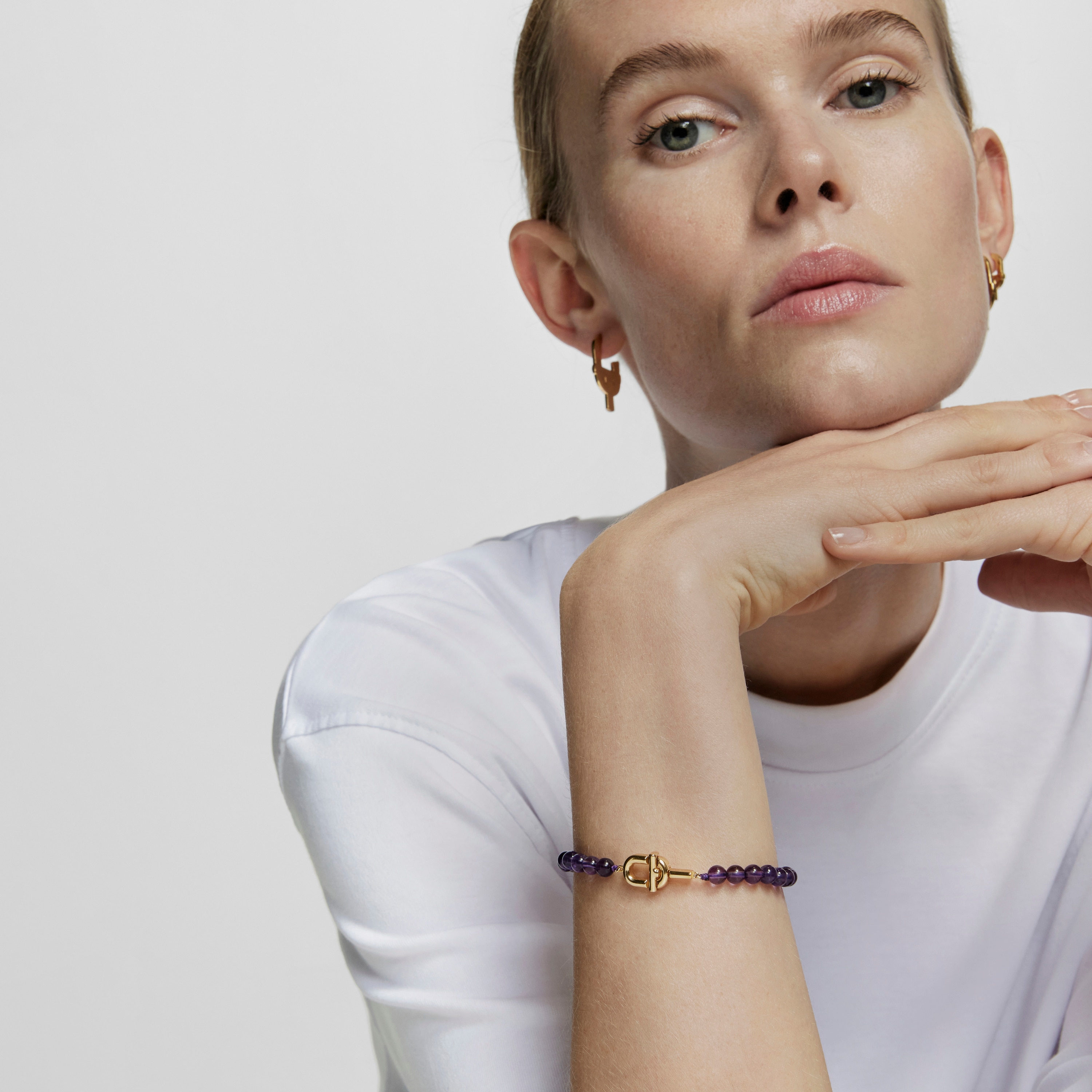 TOUS MANIFESTO Bracelet with 18K gold vermeil with amethyst