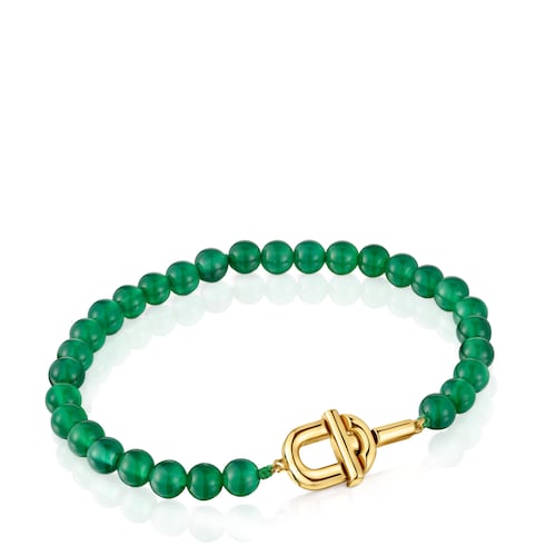 TOUS MANIFESTO Bracelet with 18kt gold plating over silver with trated chalcedony