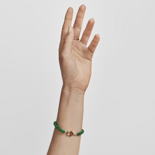 TOUS MANIFESTO Bracelet with 18kt gold plating over silver with trated chalcedony
