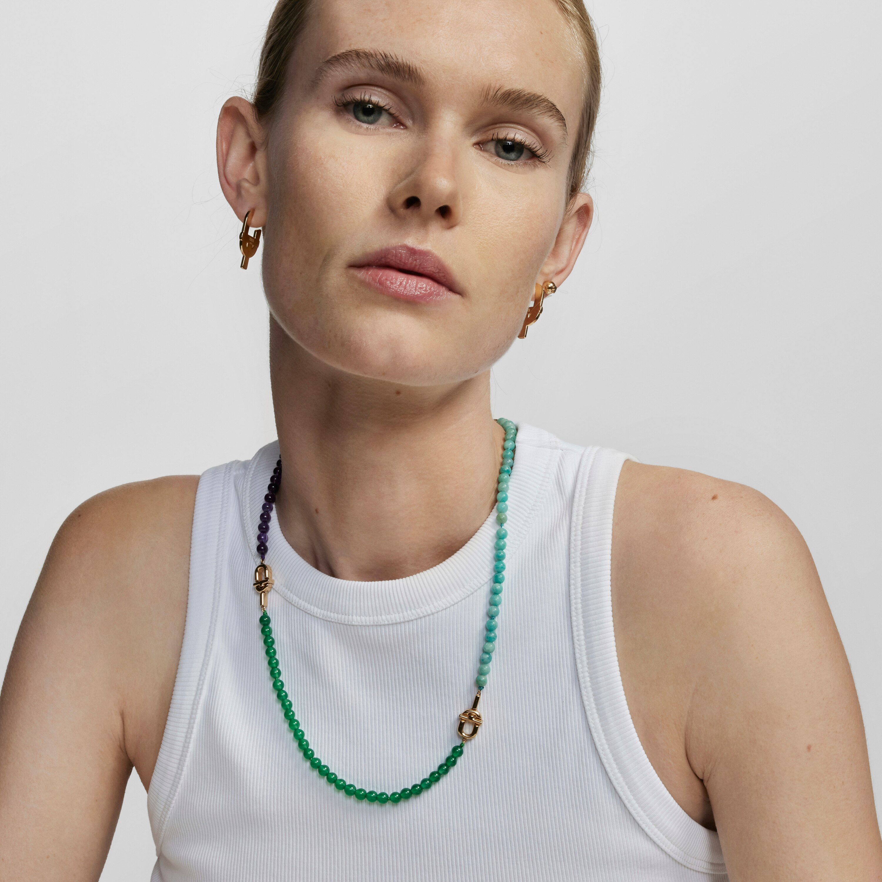 TOUS MANIFESTO Bracelet with 18kt gold plating over silver with trated chalcedony