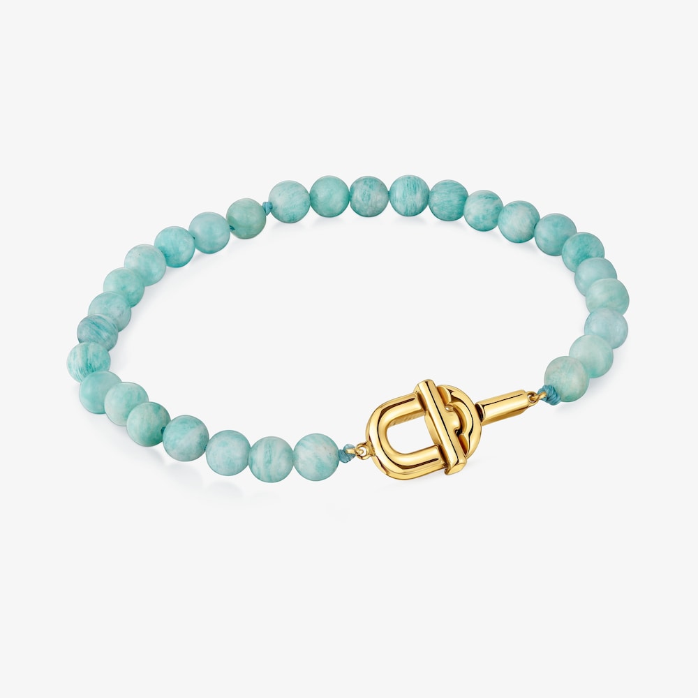 TOUS MANIFESTO Bracelet with 18K gold vermeil with amazonite