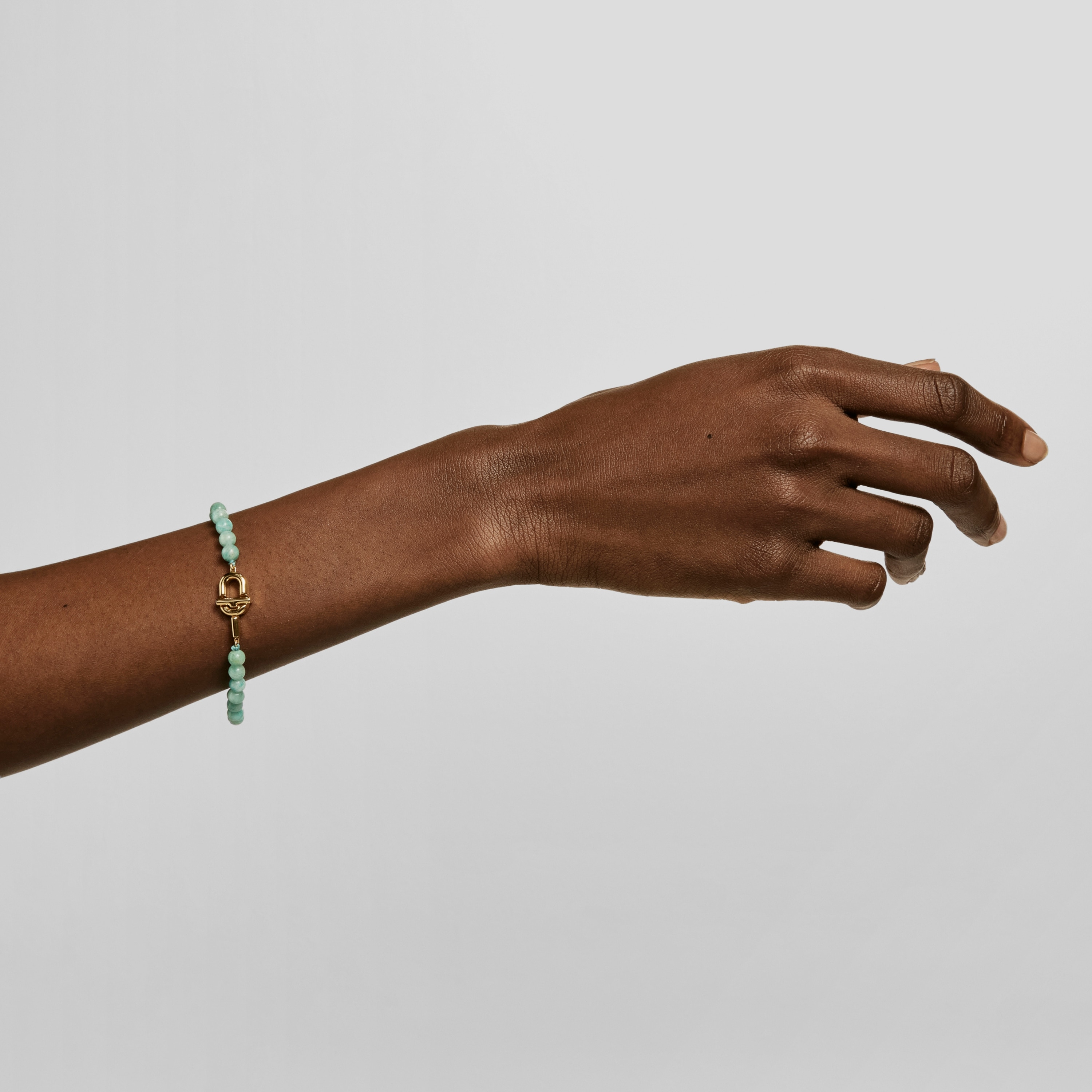 TOUS MANIFESTO Bracelet with 18kt gold plating over silver with amazonite