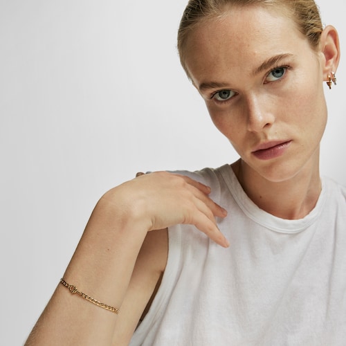 TOUS MANIFESTO curb chain Bracelet with 18kt gold plating over silver