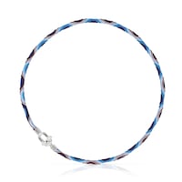 Collar elástico de plata con cordón azul y lila TOUS MANIFESTO