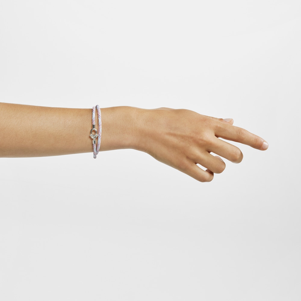 Silver TOUS MANIFESTO Elastic necklace-bracelet with pink and blue cord