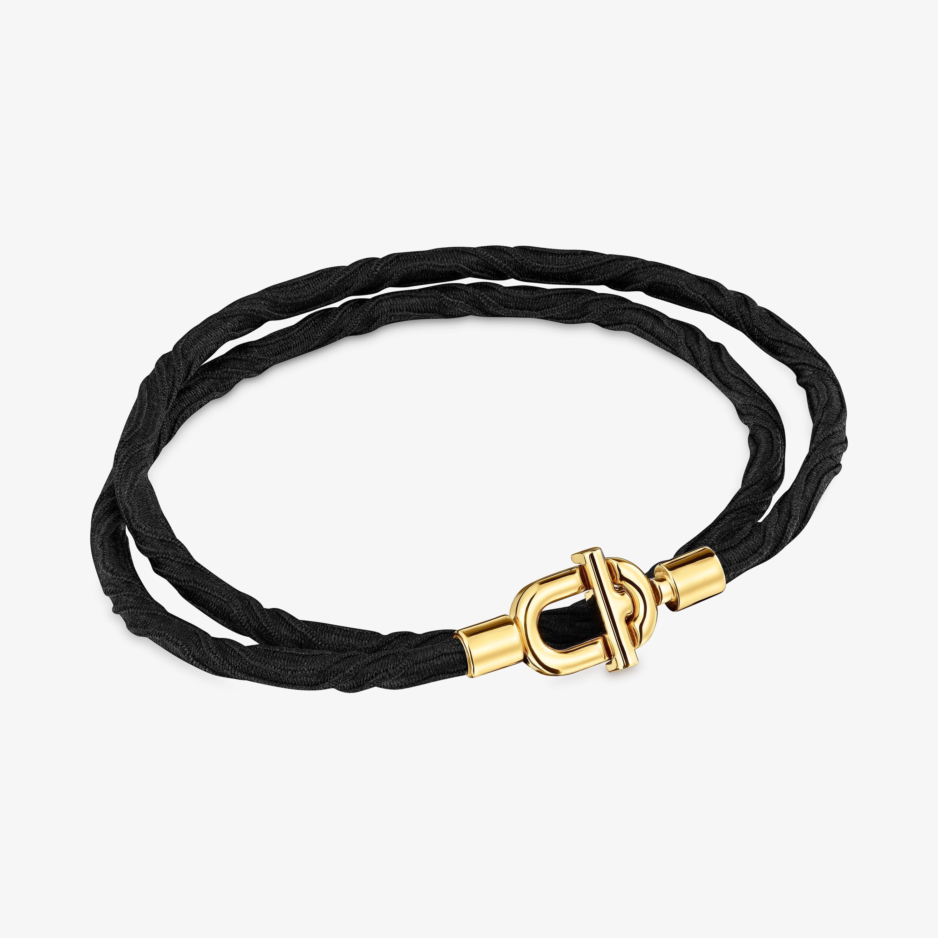 TOUS MANIFESTO Elastic necklace/bracelet with 18K gold vermeil and black cord