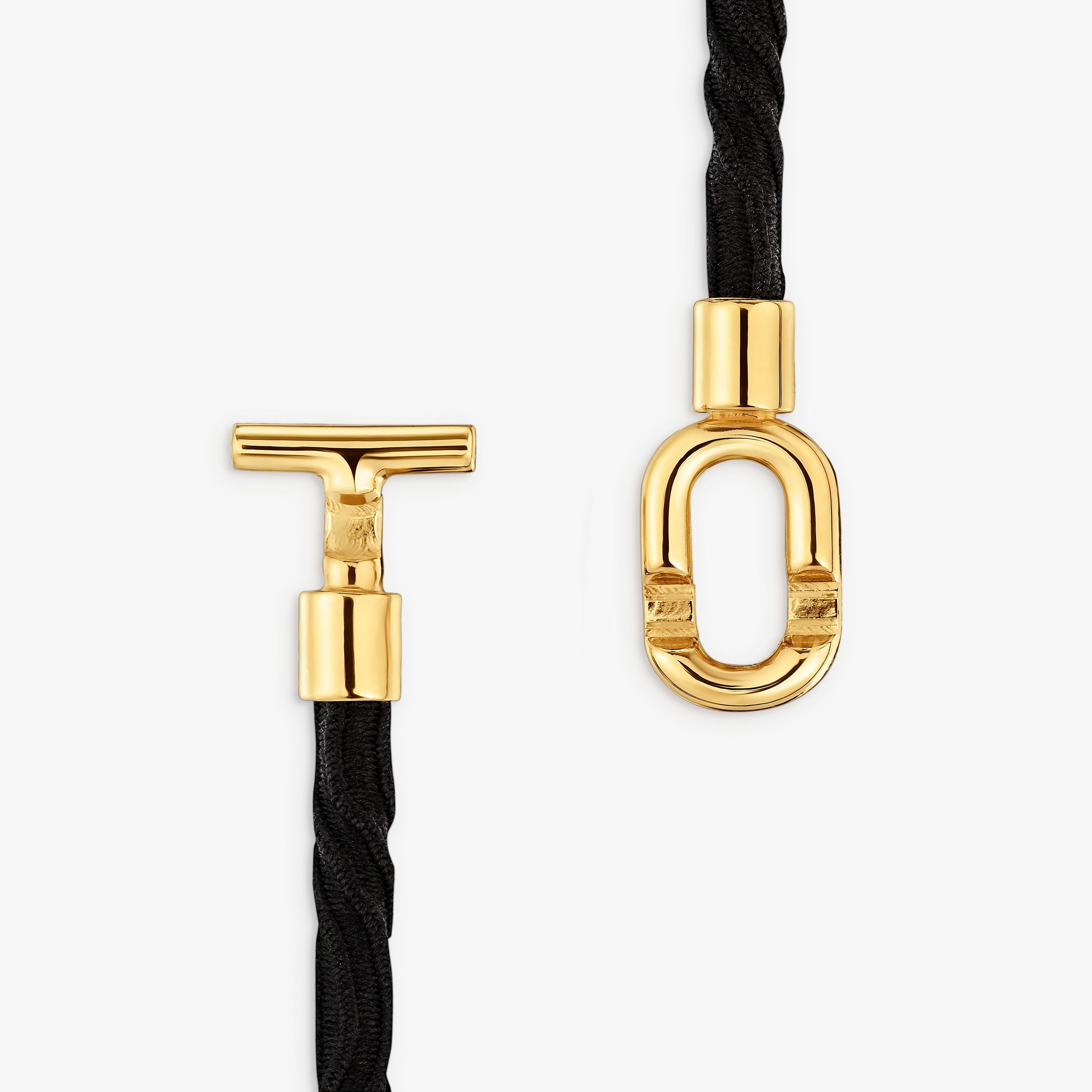 TOUS MANIFESTO Elastic necklace/bracelet with 18K gold vermeil and black cord
