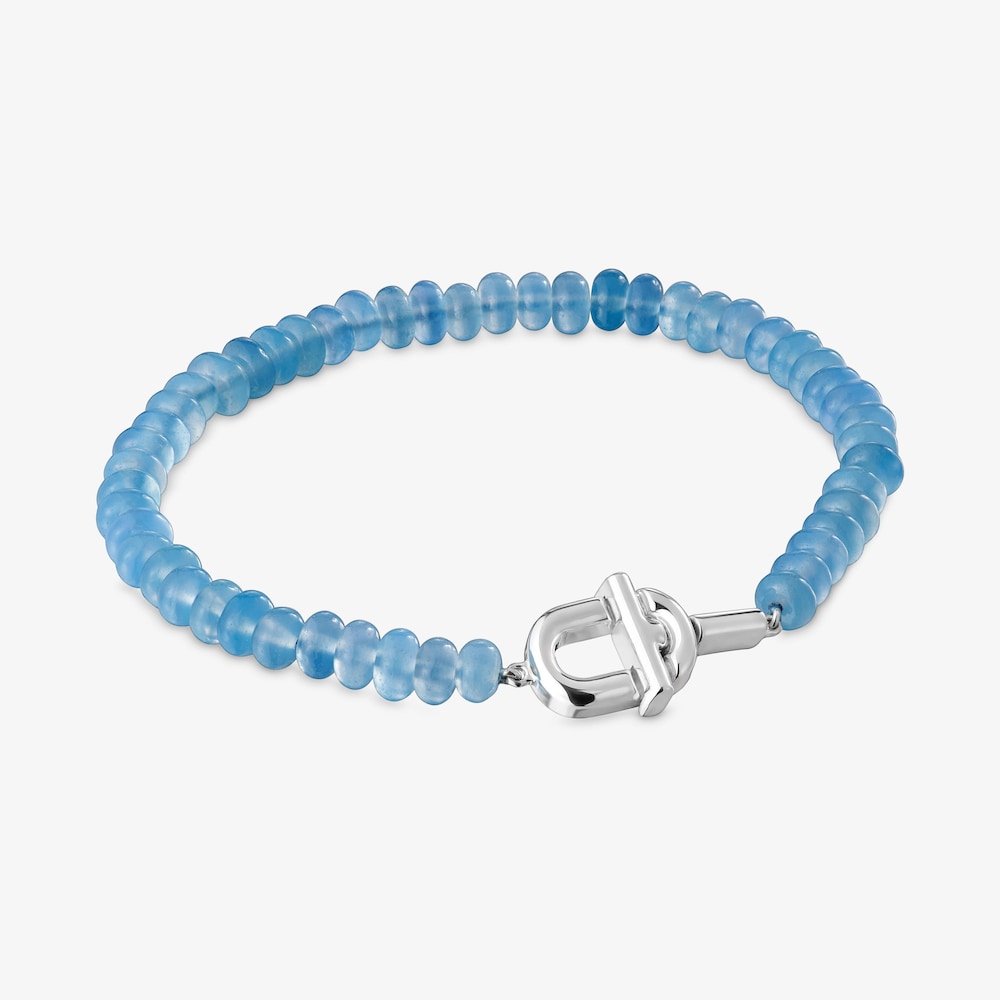 Pulsera de plata y calcedonia tratada azul TOUS MANIFESTO