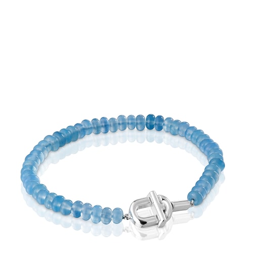Pulsera de plata y calcedonia tratada azul TOUS MANIFESTO