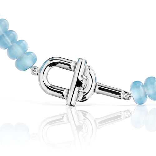 Pulsera de plata y calcedonia tratada azul TOUS MANIFESTO